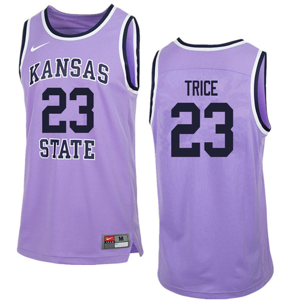 Men #23 Austin Trice Kansas State Wildcats College Retro Basketball Jerseys Sale-Purple